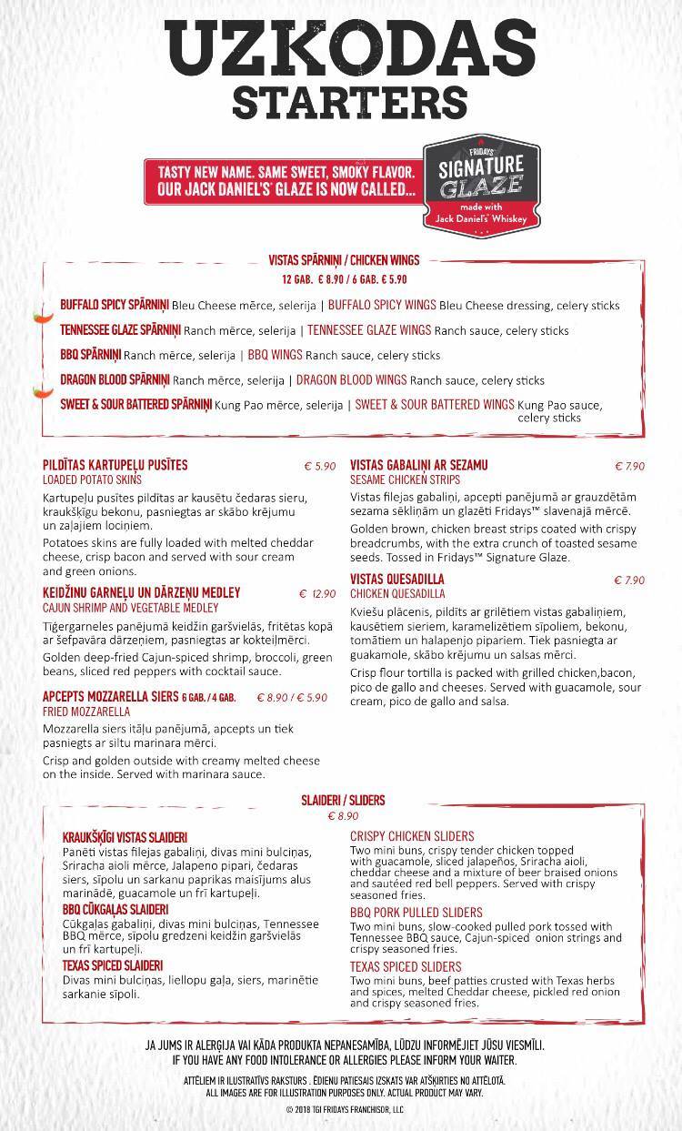 Menu de T.G.I. Friday's