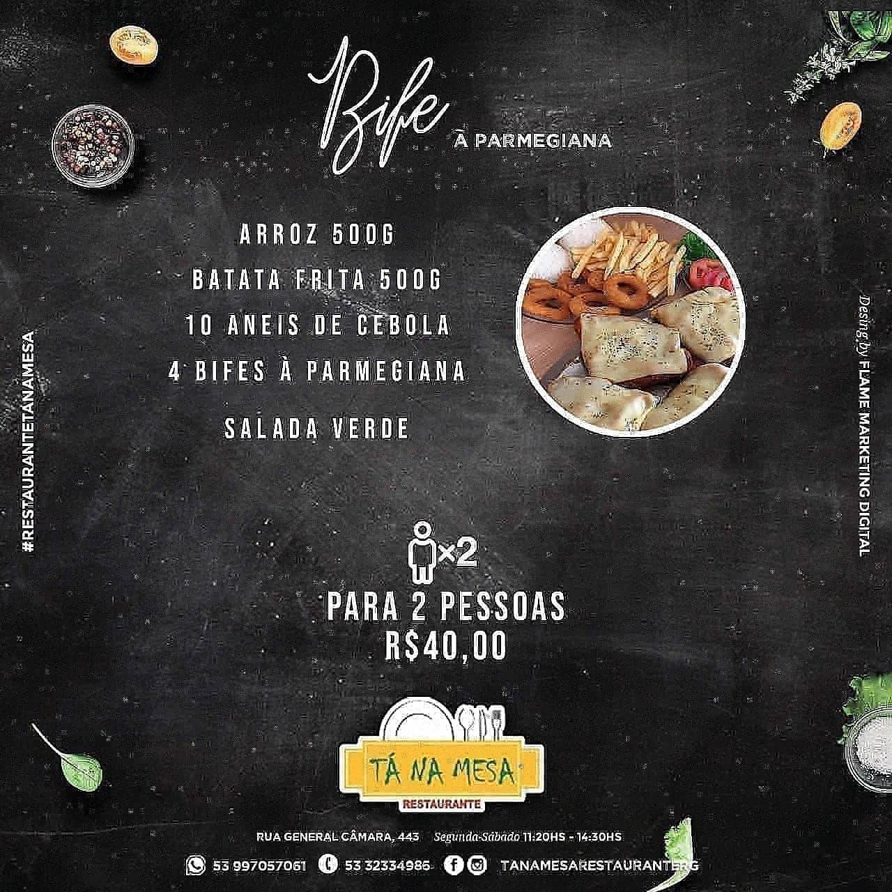 Tá na Mesa Restaurante cardápio