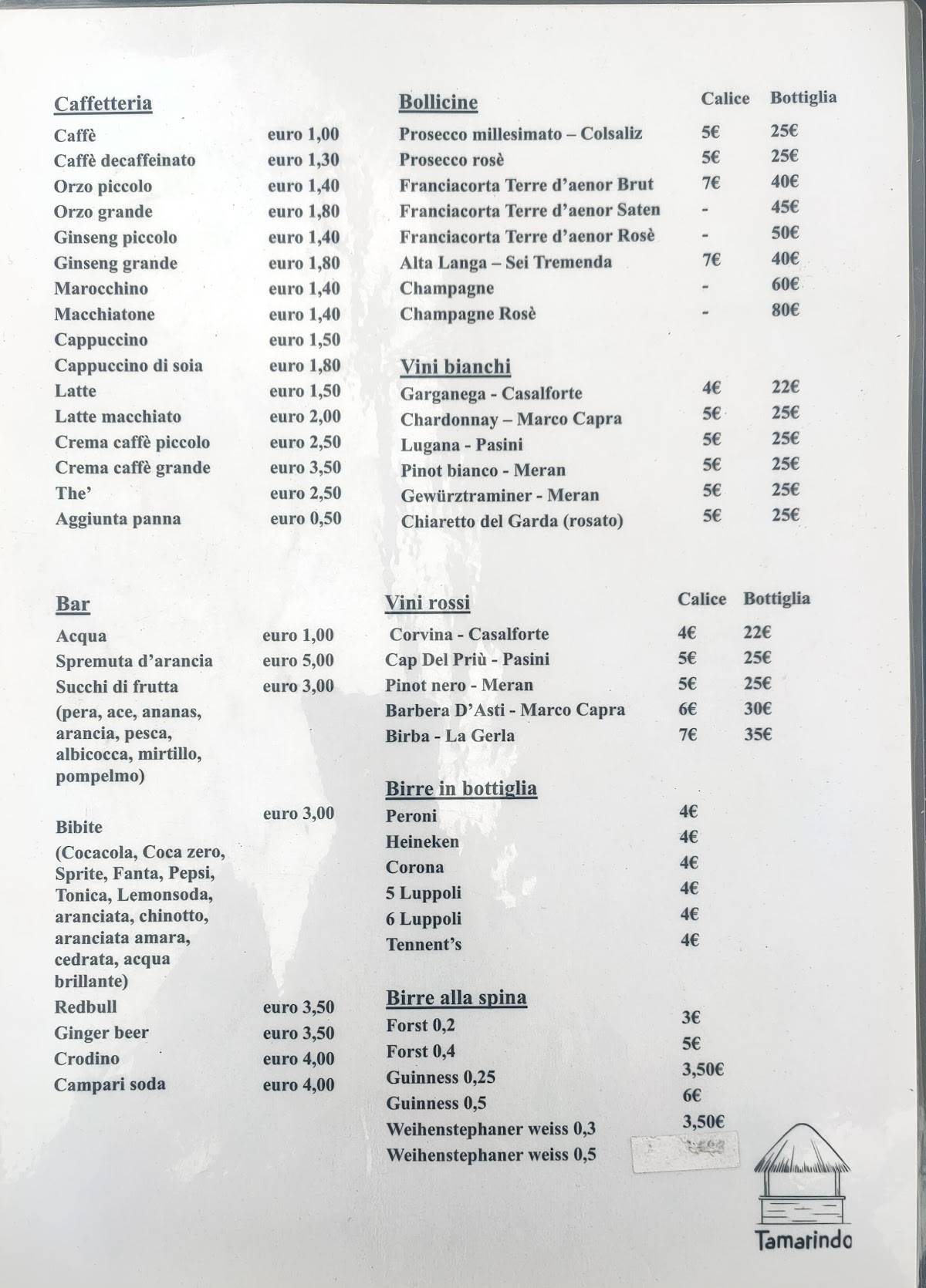 Menu di TAMARINDO 