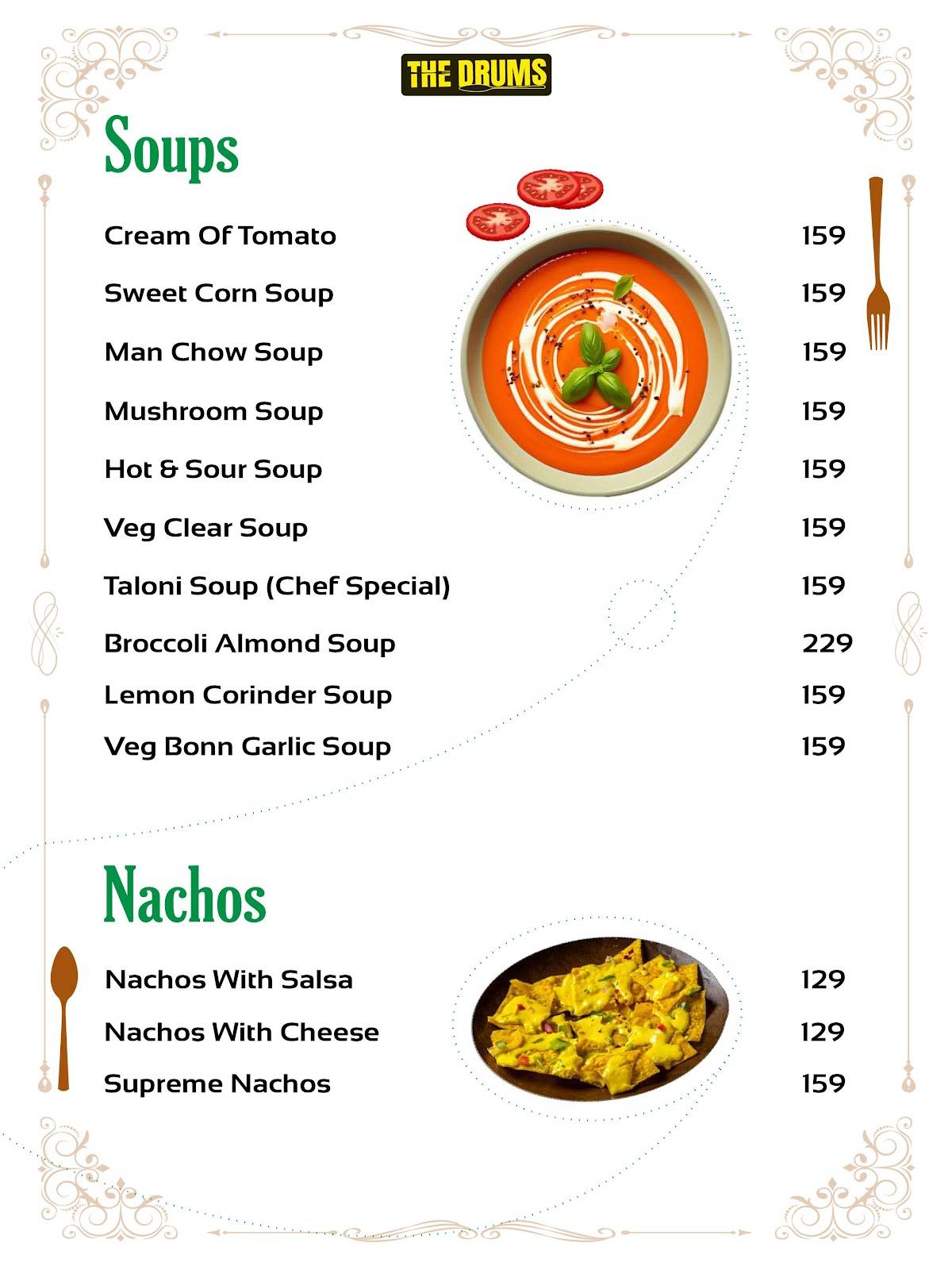 THE DRUMS menu