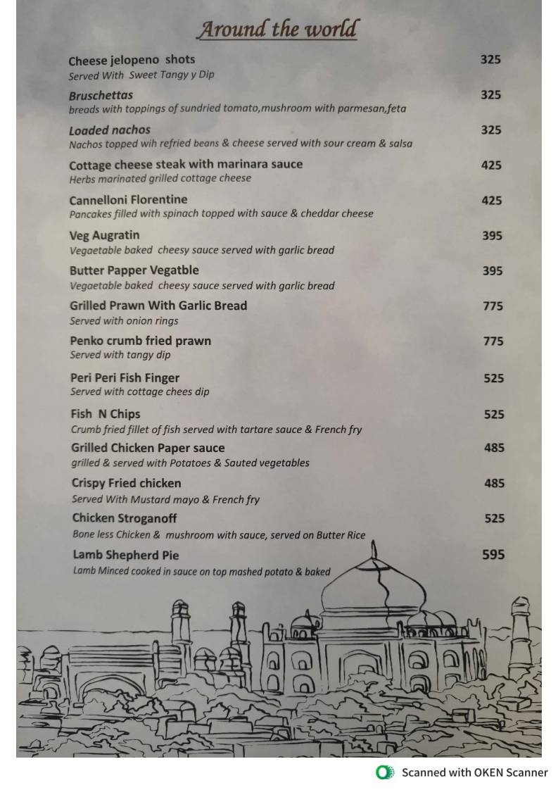 THE ROYAL DINING RESTAURANT menu