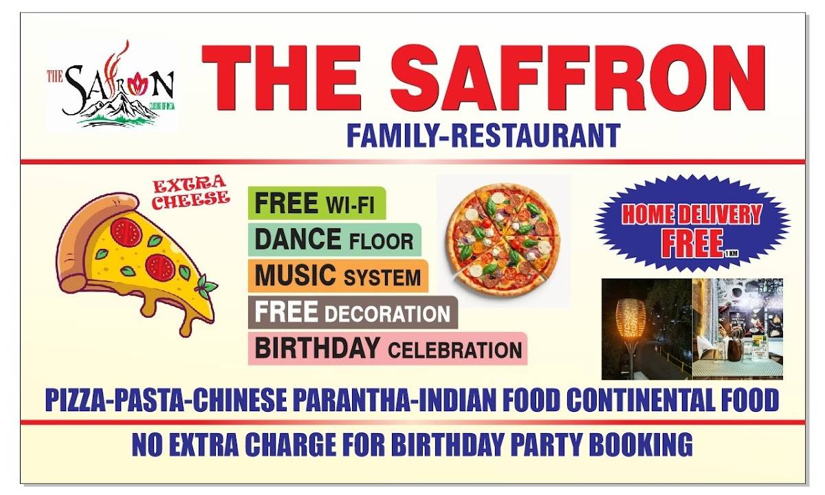 THE SAFFRON menu