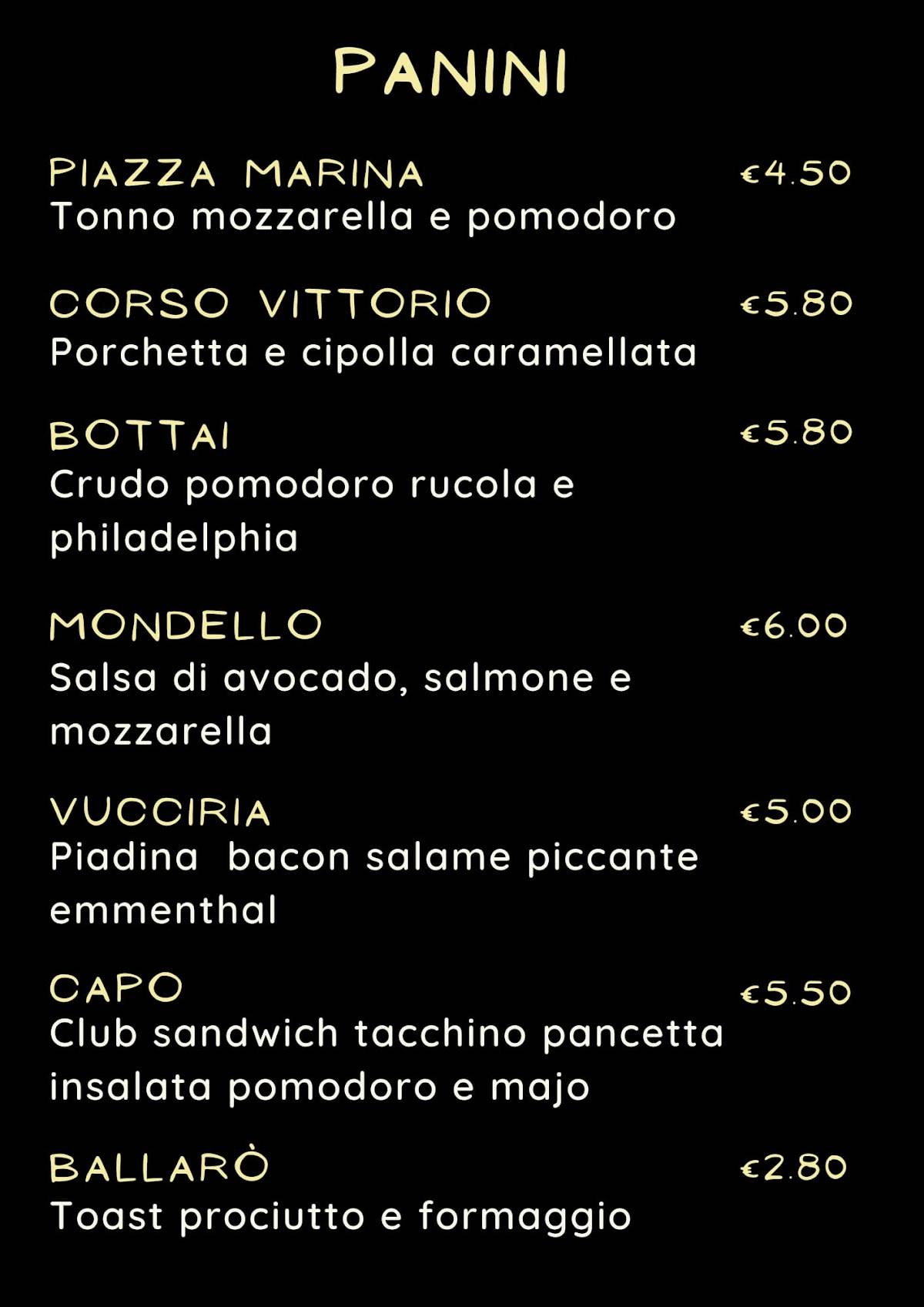 Menu di TIN Bottai 