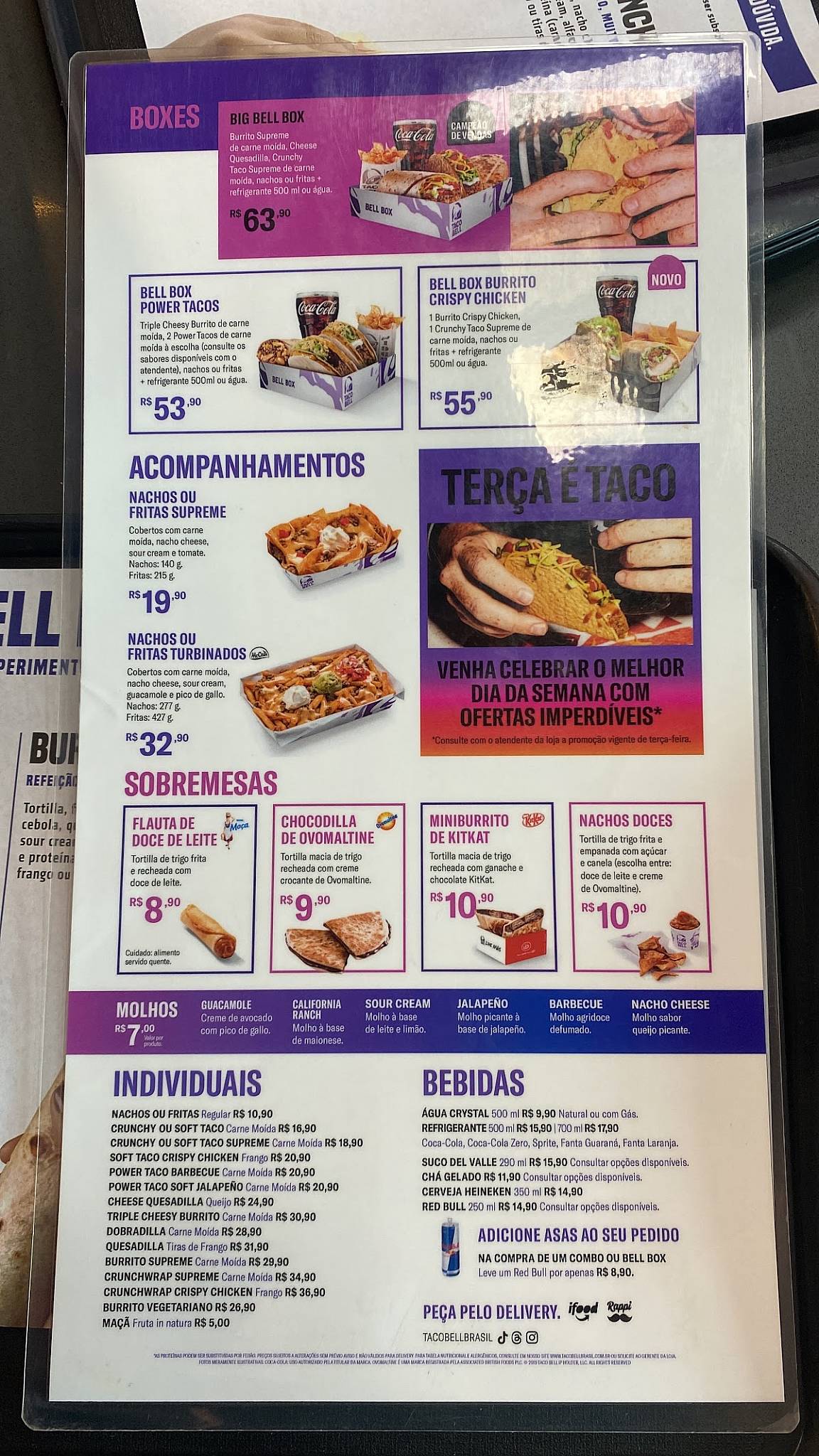 Taco Bell cardápio
