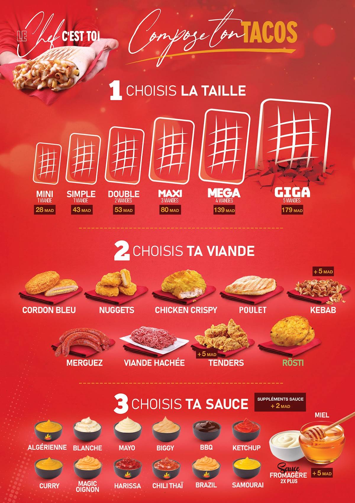Menu de Tacos Avenue
