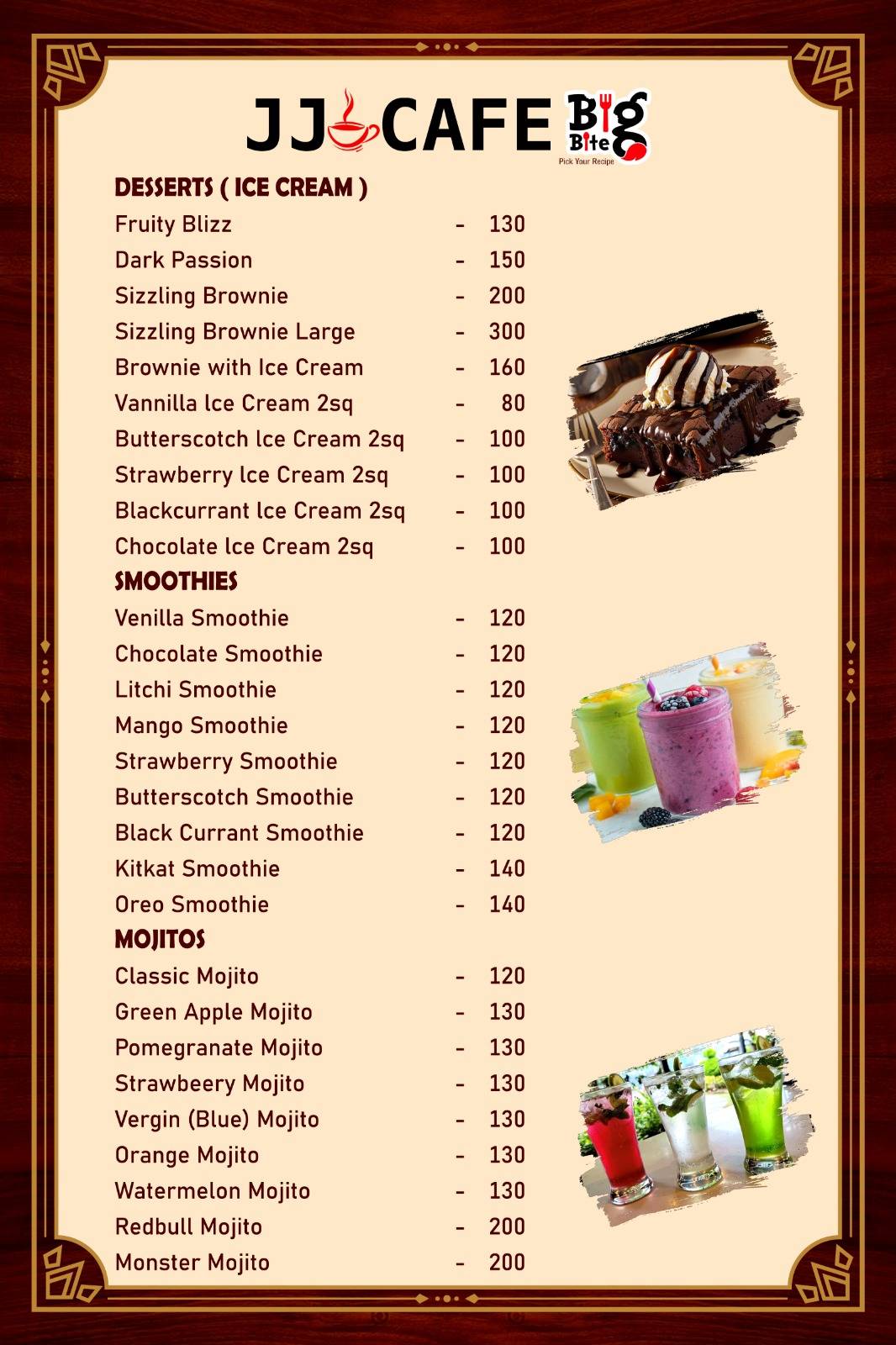 JJ CAFE & DHABA menu
