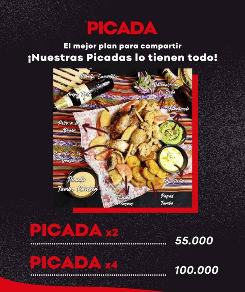 Carta del restaurante Tambo Chicken Pereira, Pereira