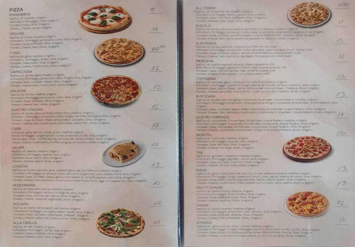 Menu di Pizzeria Capri 