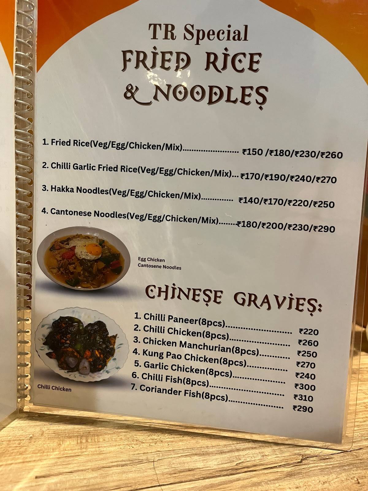 Taste-Ride menu