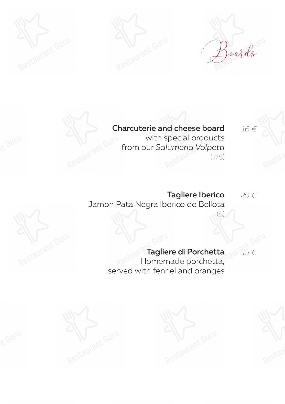 Menu bar per Taverna Volpetti ristorante