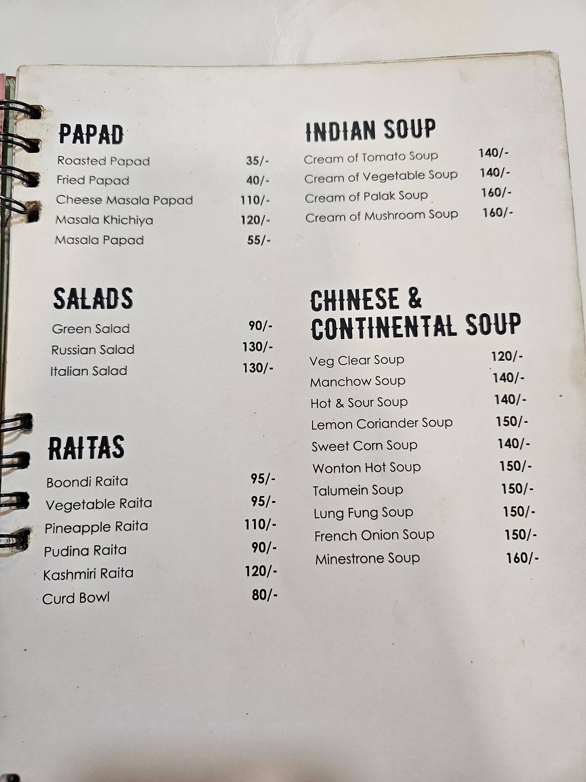 Te Amo Pure Veg Restaurant menu