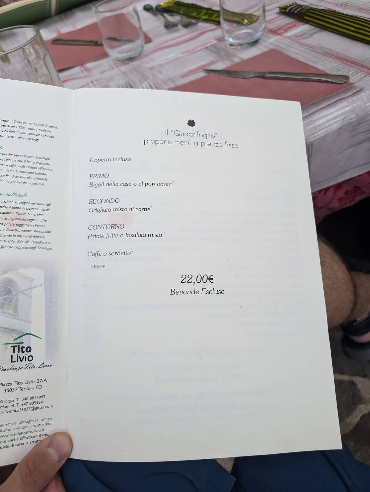 Menu di Ristorante Pizzeria Quadrifoglio 