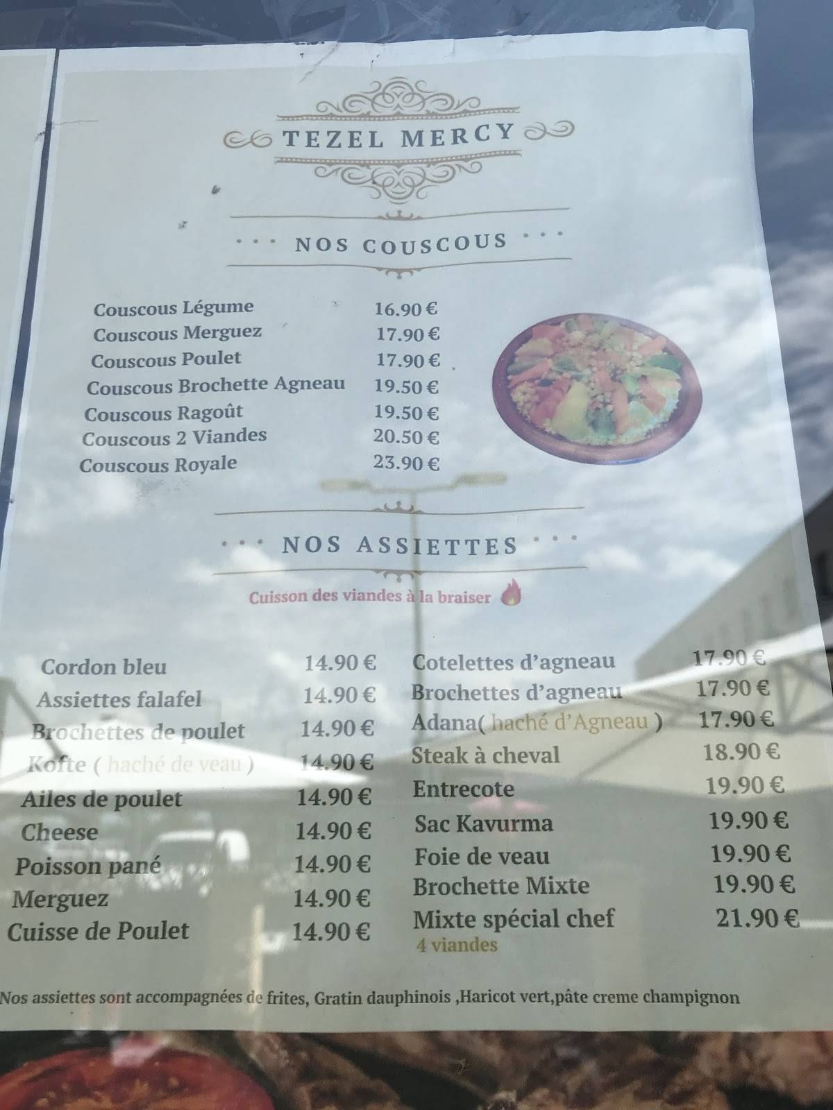 Menu de Tezel mercy