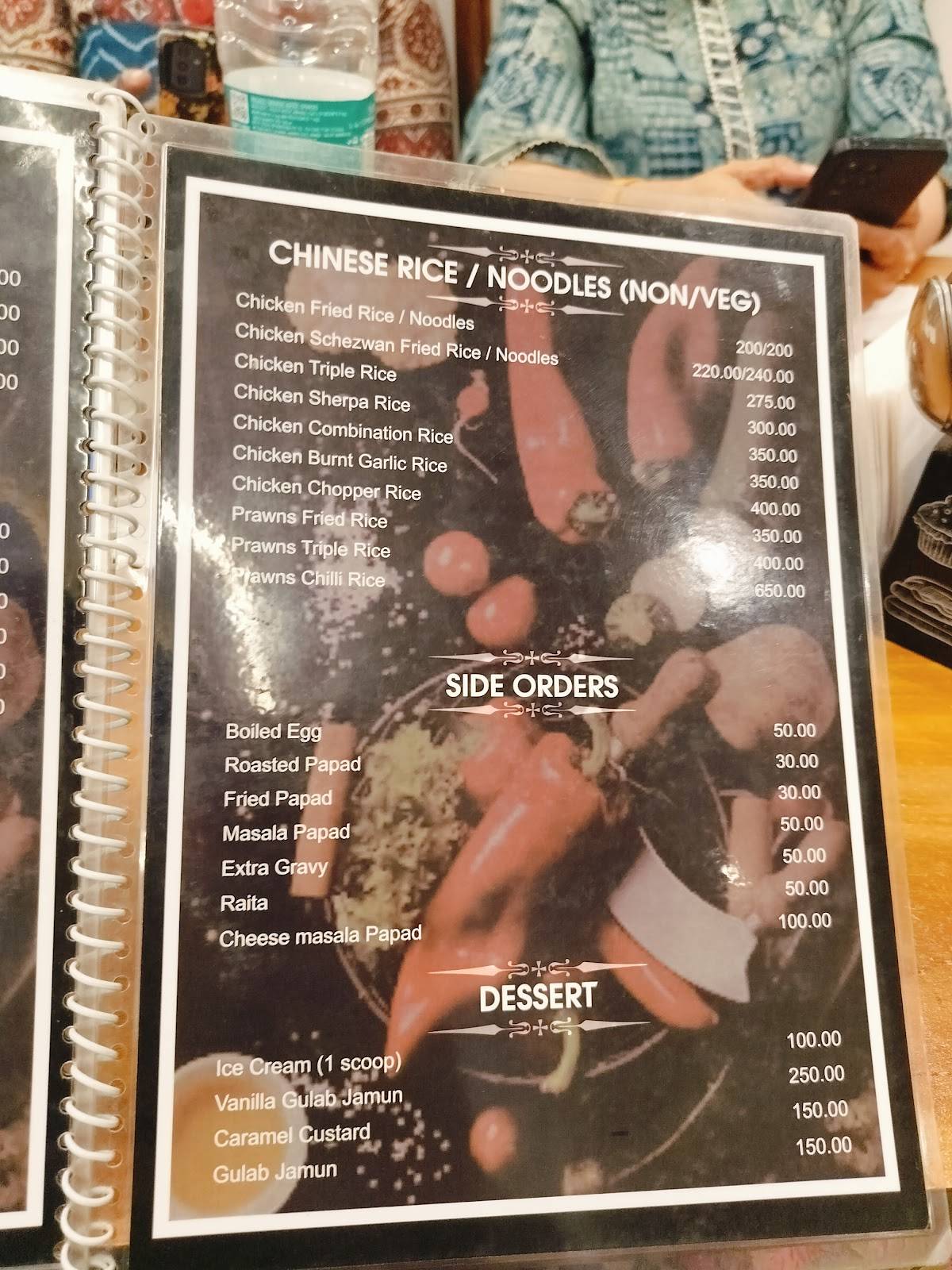 Mi Thanekar menu