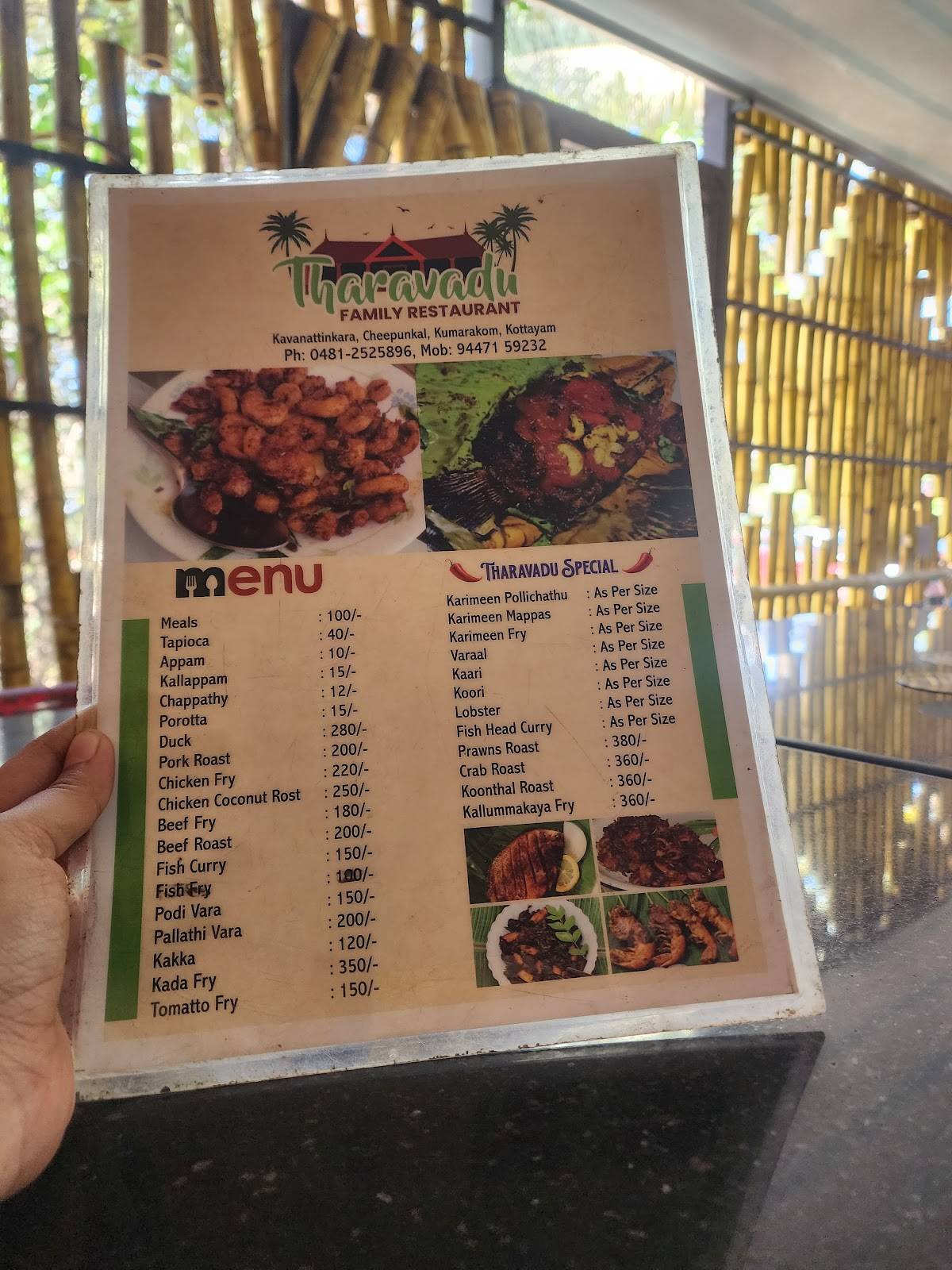 Tharavadu Family Restaurant menu
