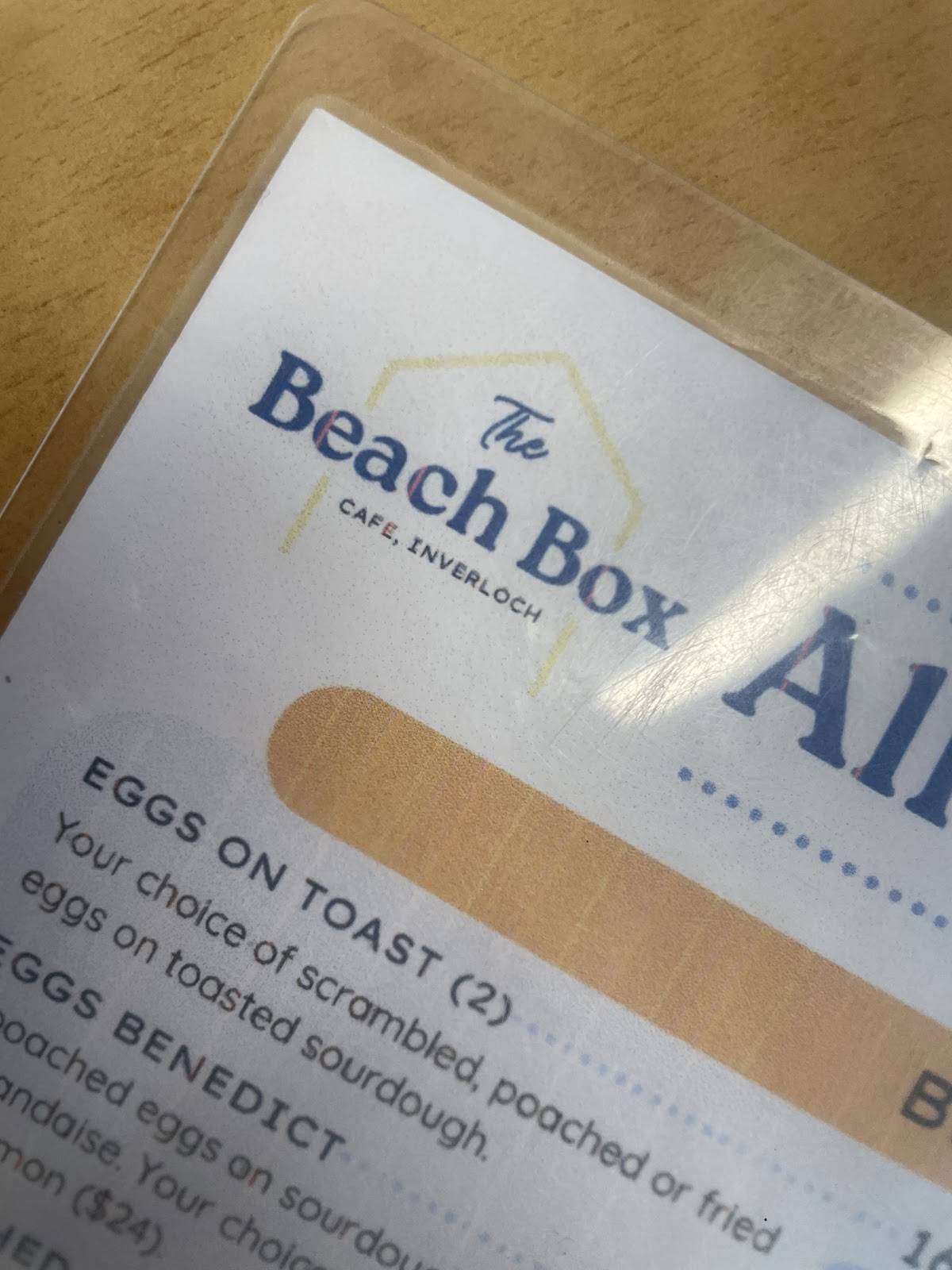 Menu at The Beach Box Cafe Inverloch, Inverloch