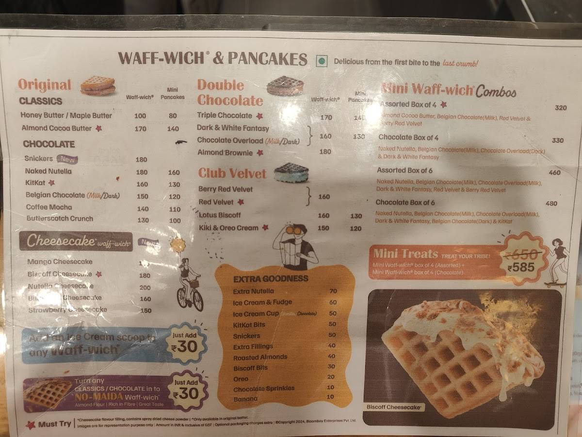 The Belgian Waffle Co menu