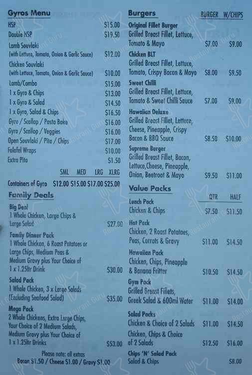 Menu at The Bridge Charcoal Chicken restaurant, Ringwood East