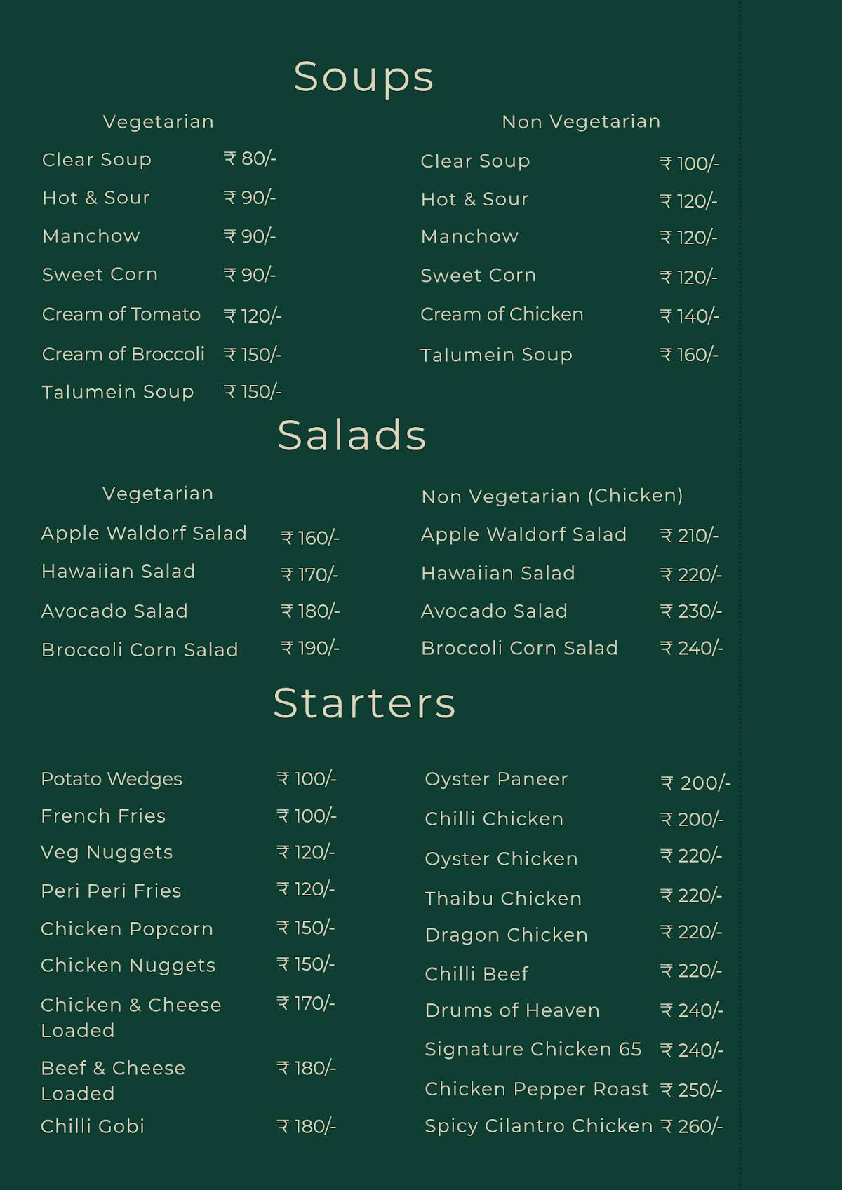The Bridge Resto Cafe menu