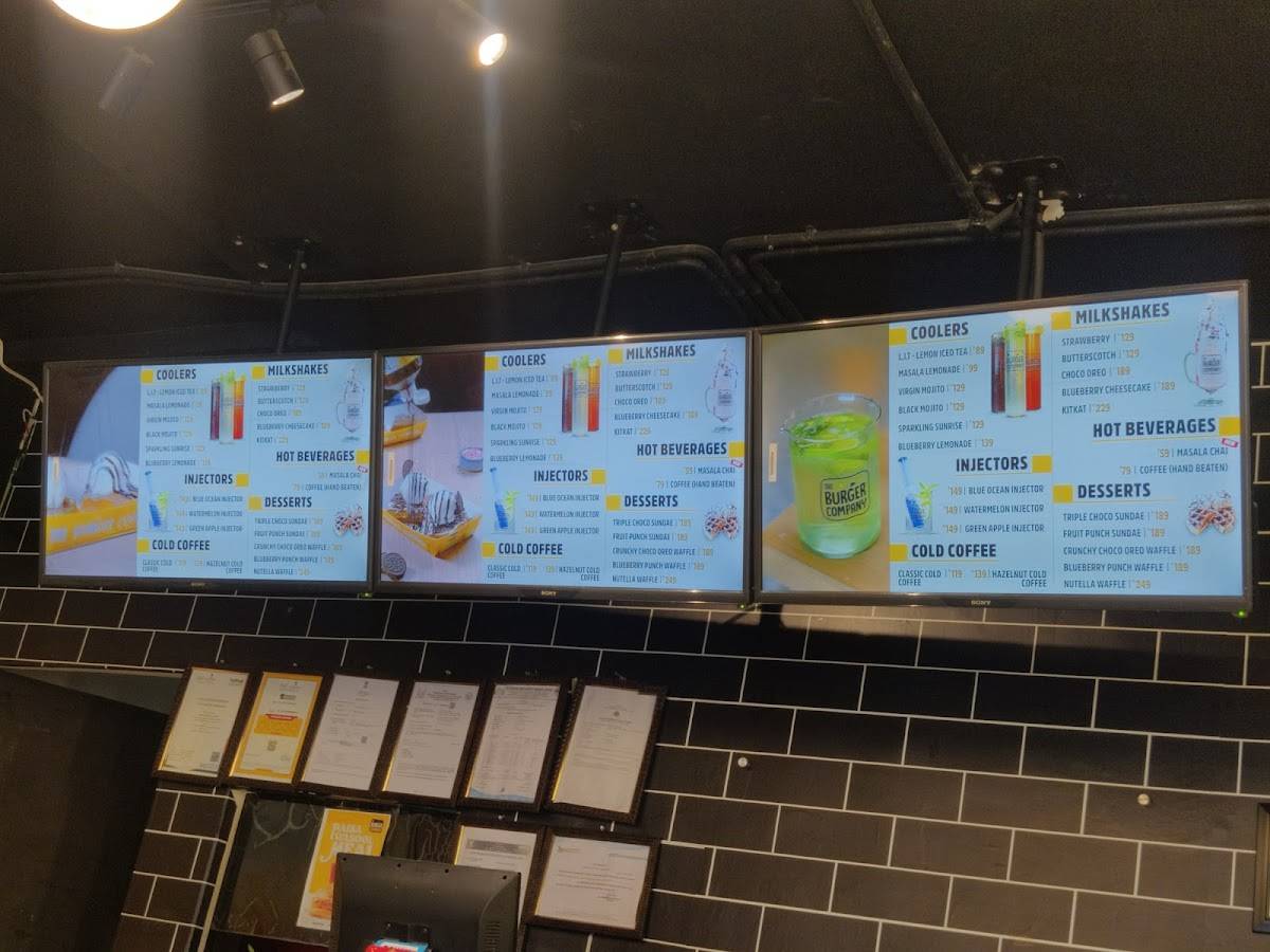 The Burger Company menu