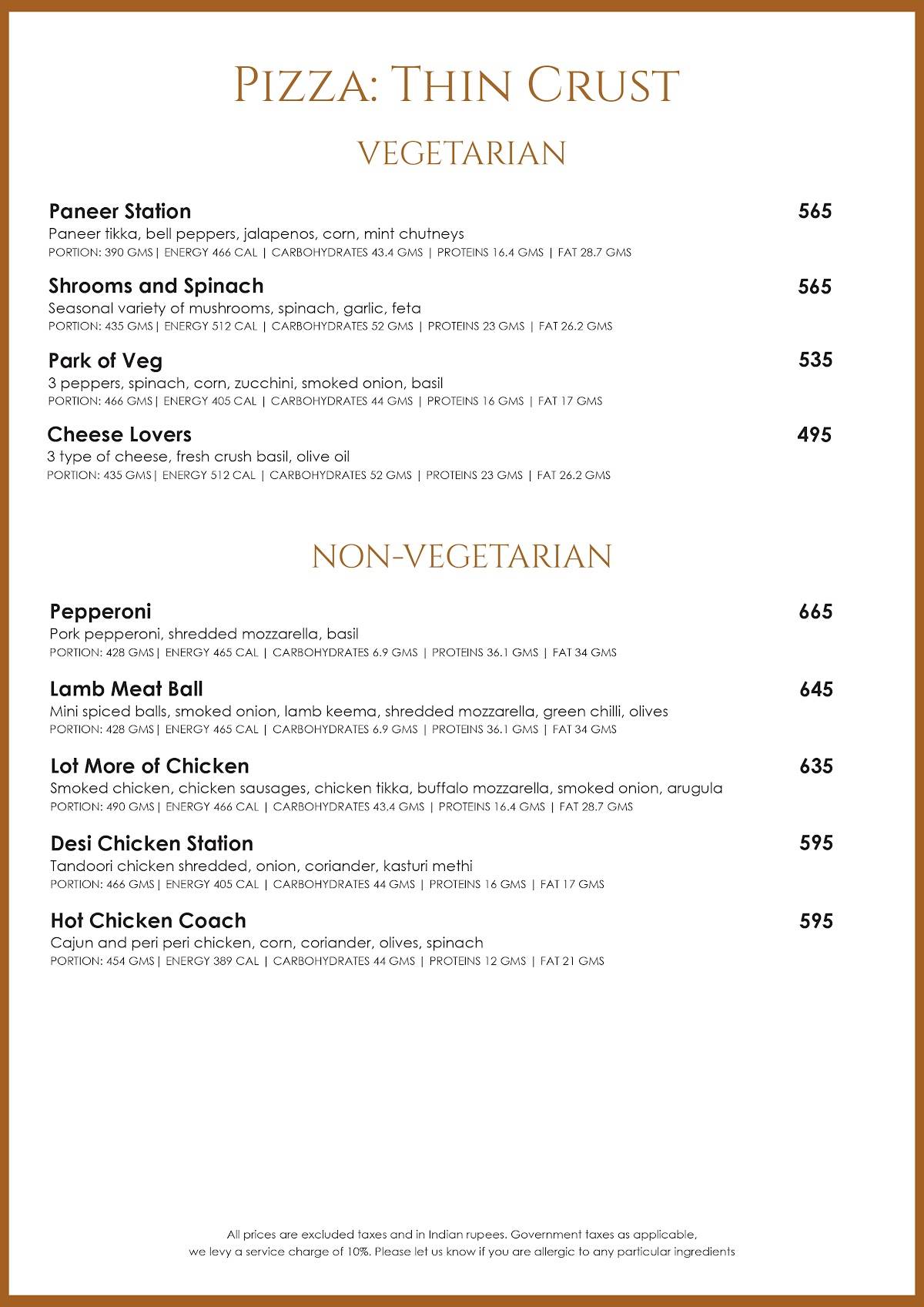 The Coach menu