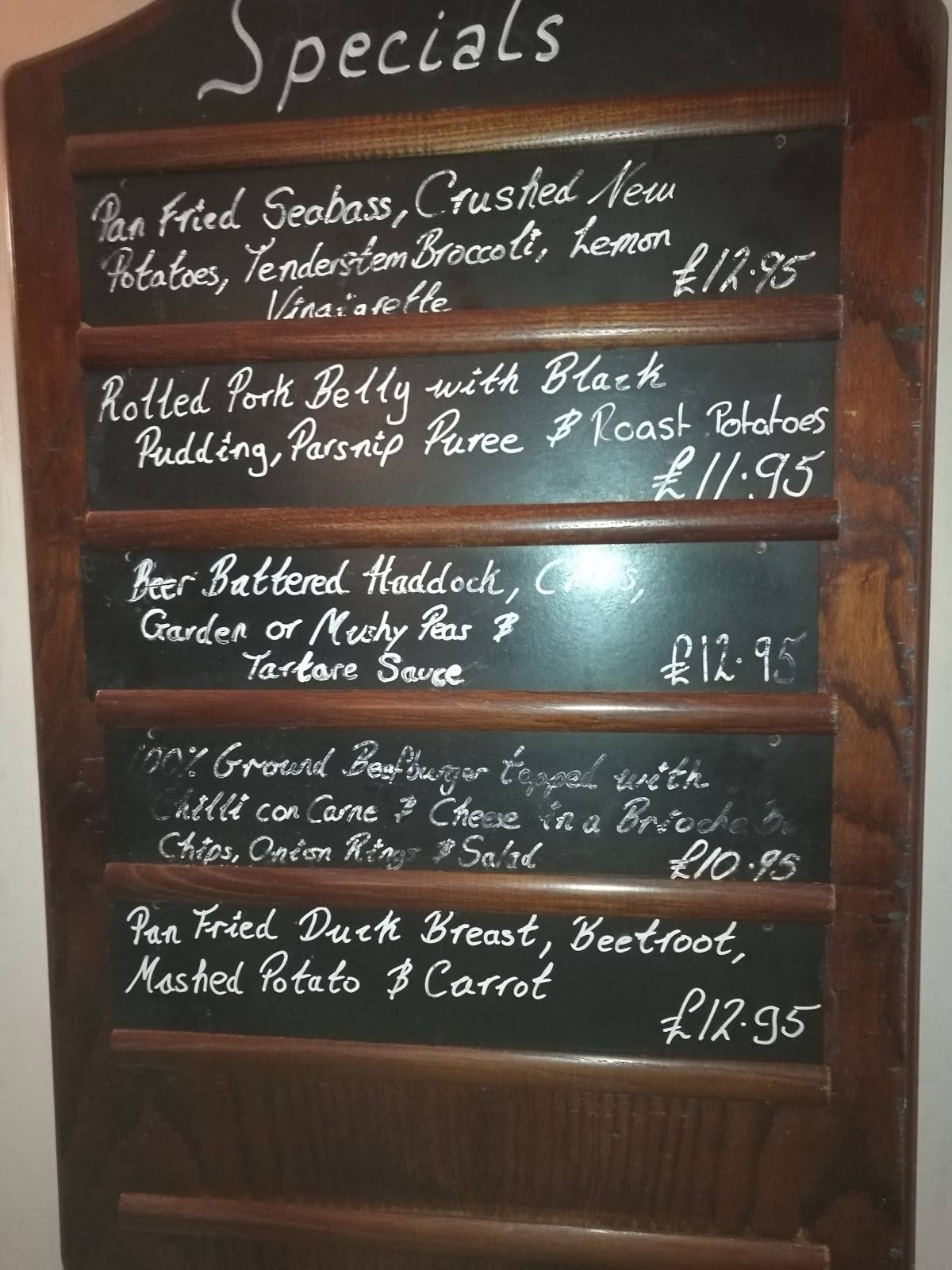 Menu at The Cricketers Arms pub & bar, Little Baddow