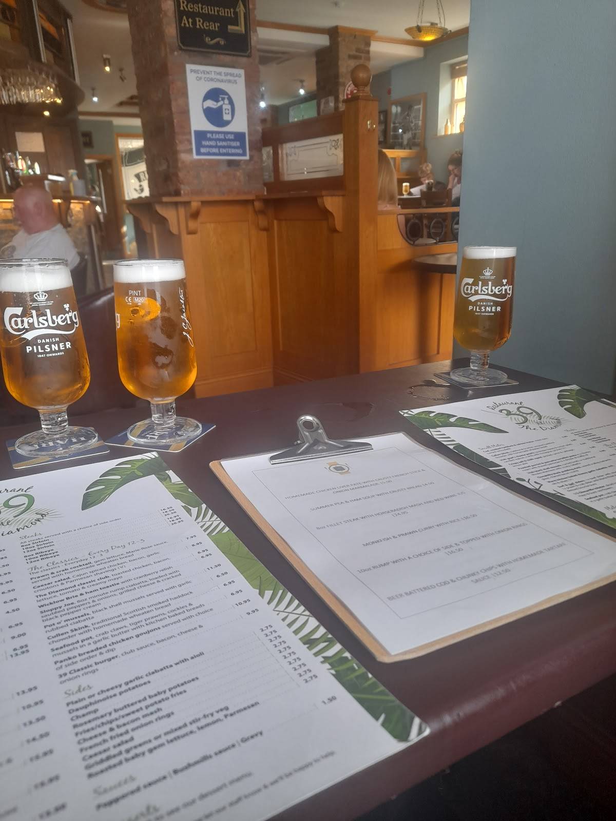 Menu at The Diamond Bar, Ballycastle