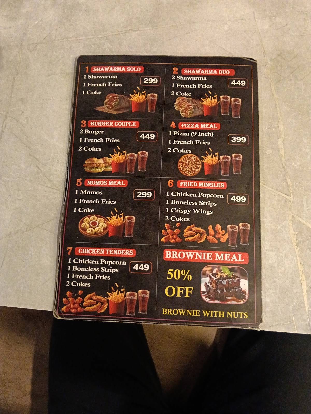 The Exotic Shawarma menu