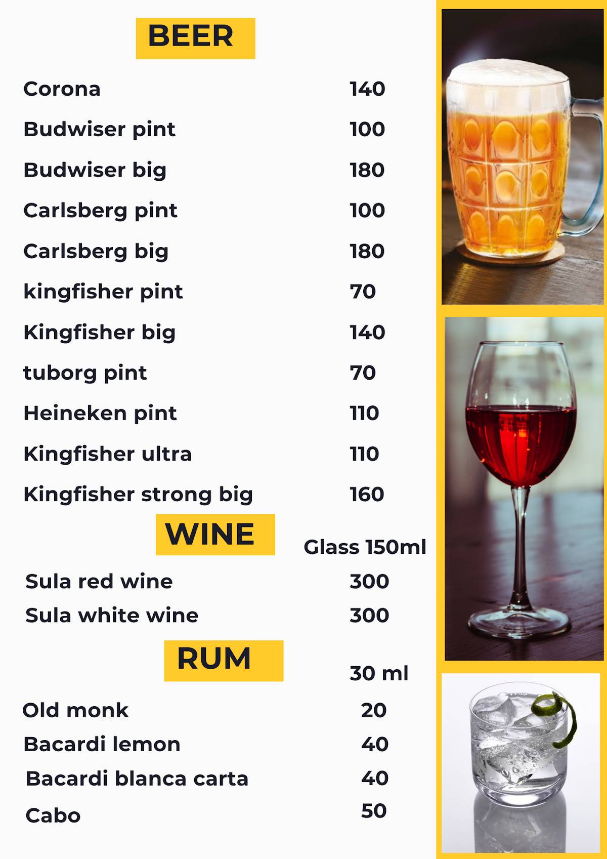 Menu at The Fish House (Restaurant & Bar), Panaji