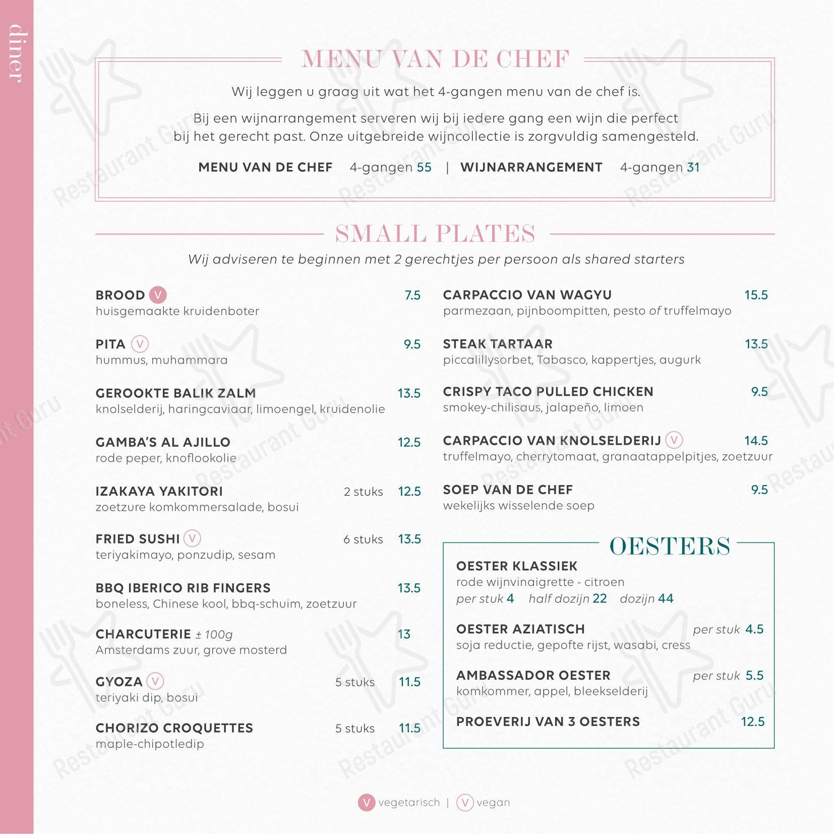 菜单 pour The Governor restaurant