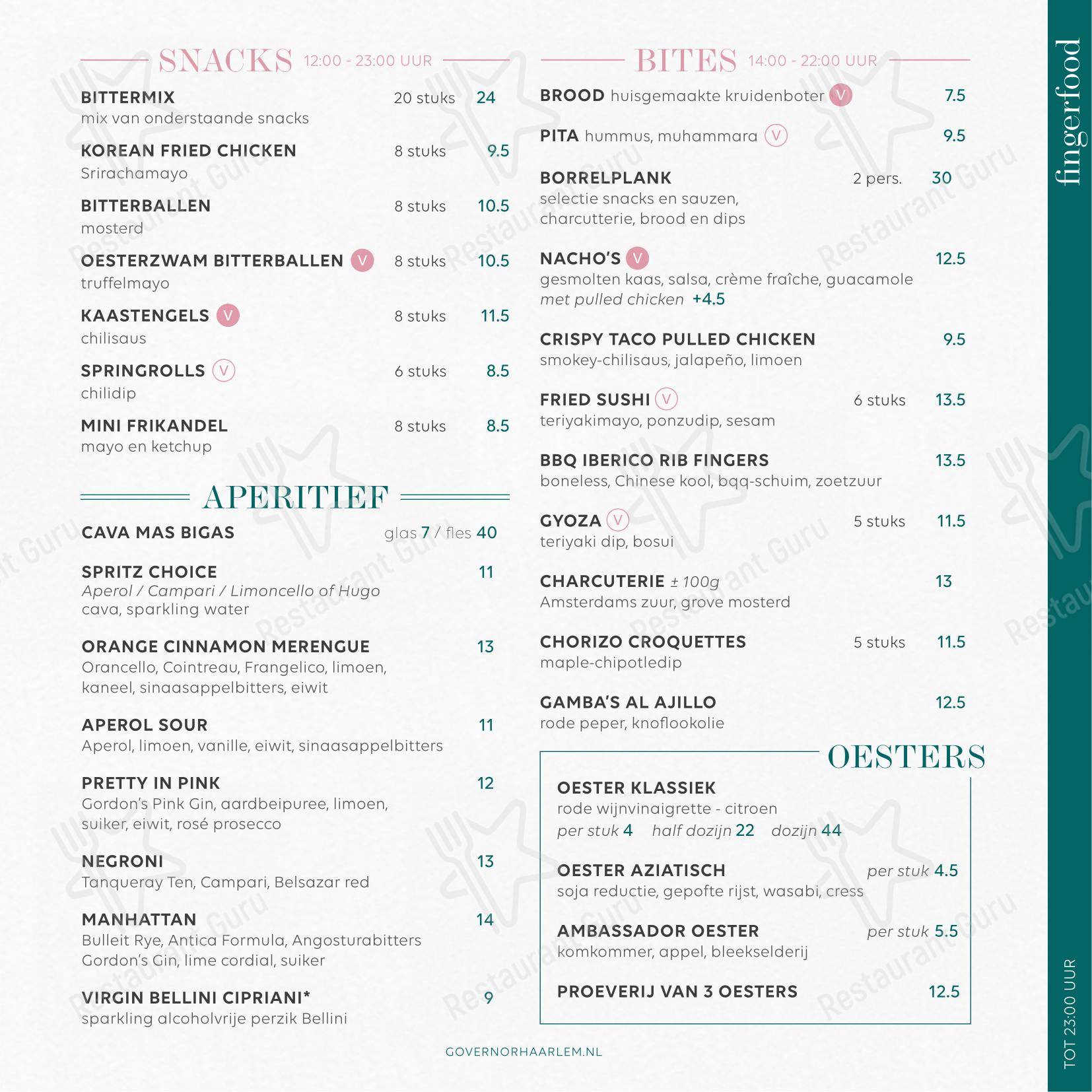 Lunch Menu pour The Governor dans Haarlem