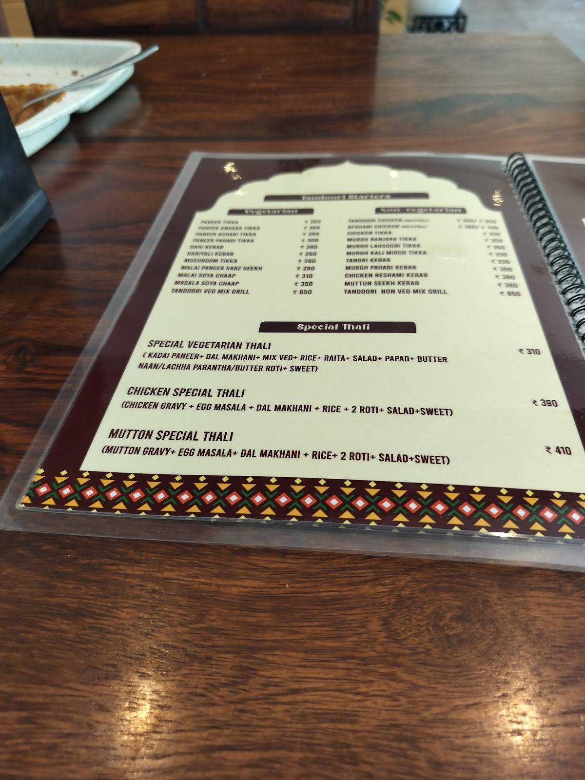 The Himalayan Roots menu
