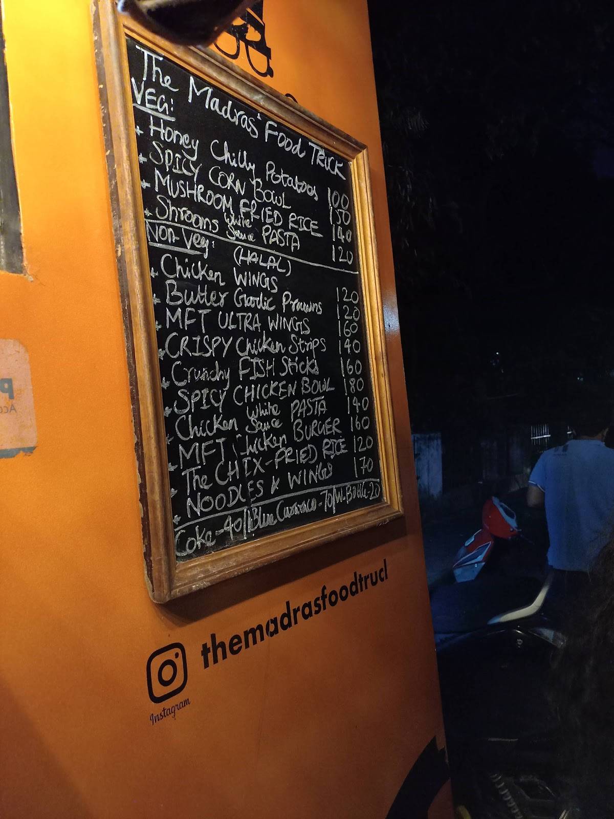 The Madras Food Truck menu