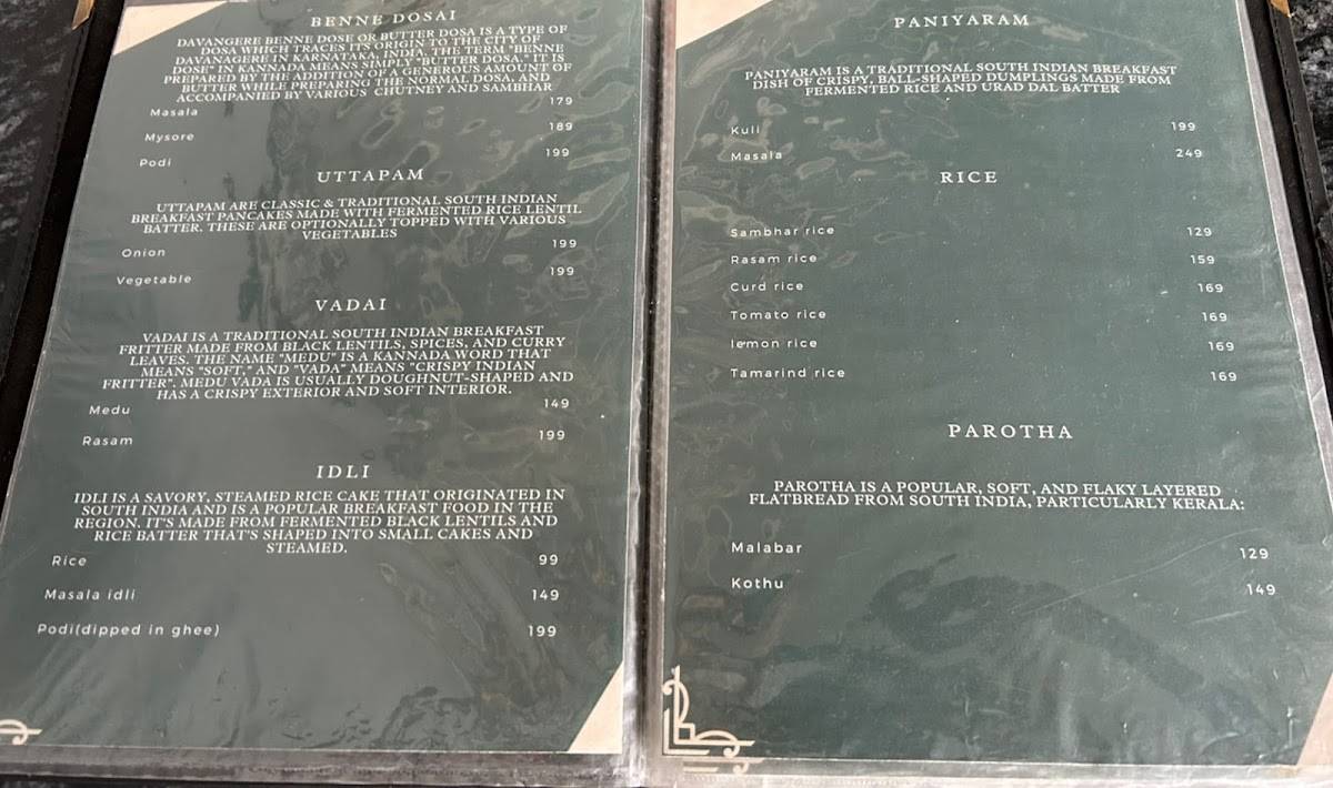 The Madras Kitchen menu