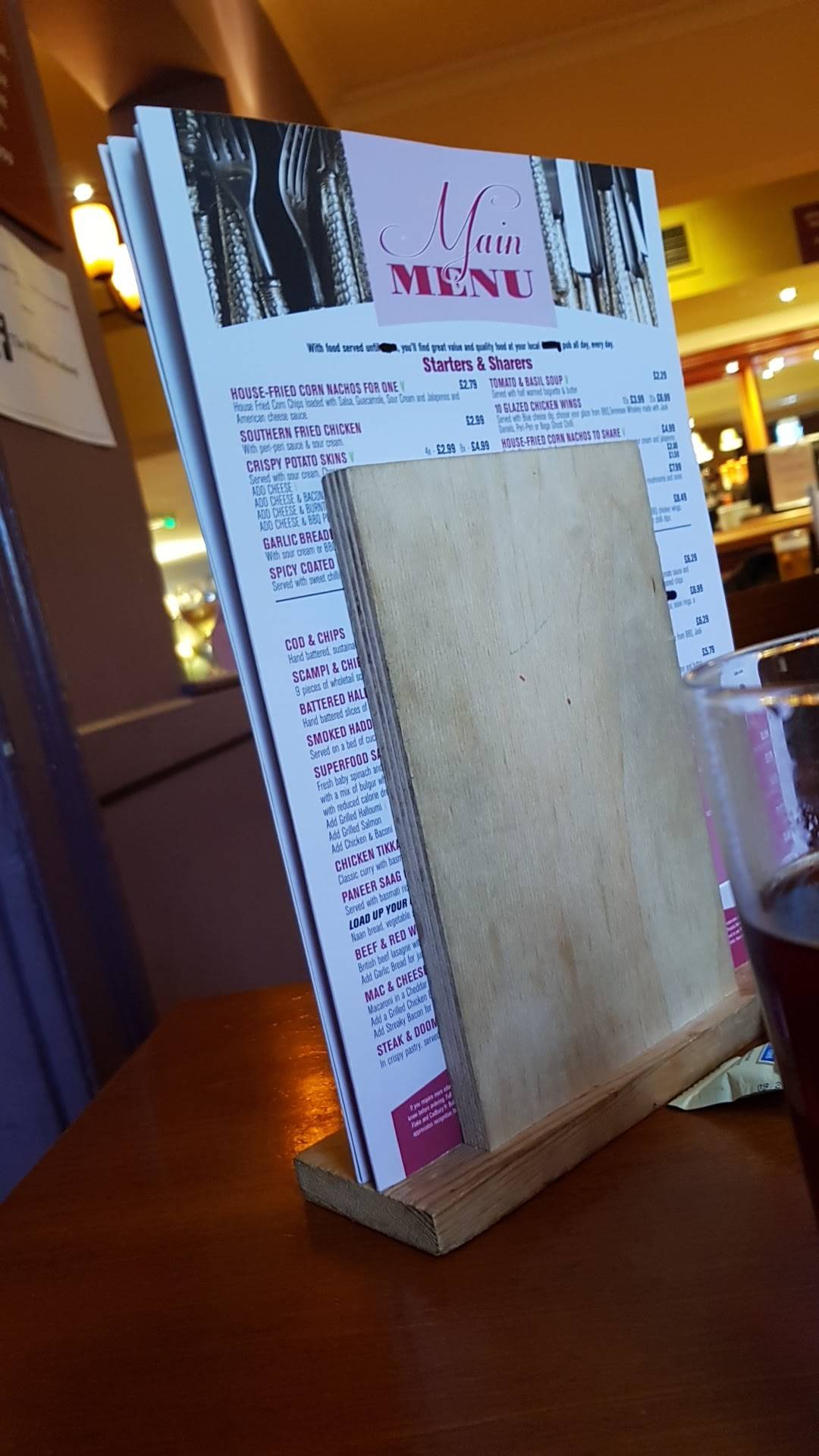 Menu at The Millhouse pub & bar, Worksop, 194 Newcastle Ave