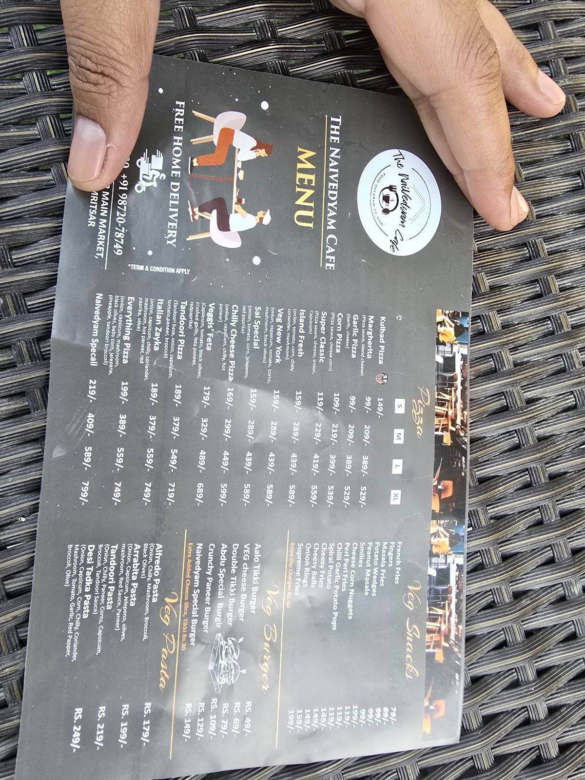 The Naivedyam Cafe menu