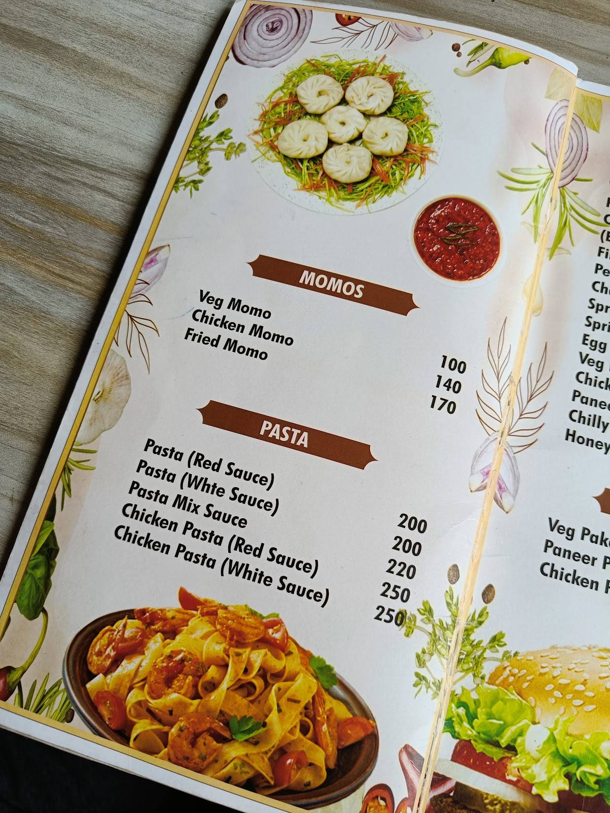 The Oak Restaurant menu