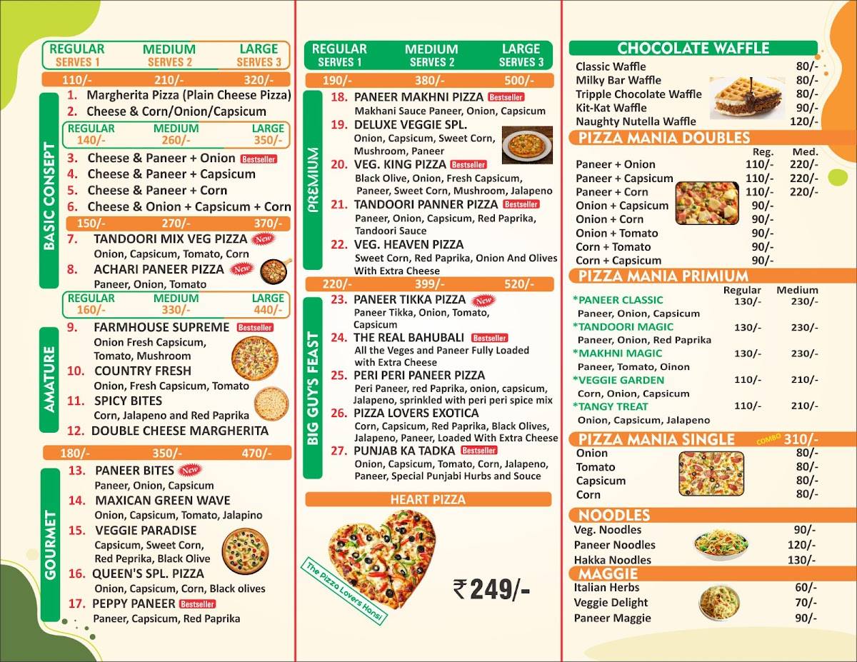 The Pizza Lovers, Hansi menu