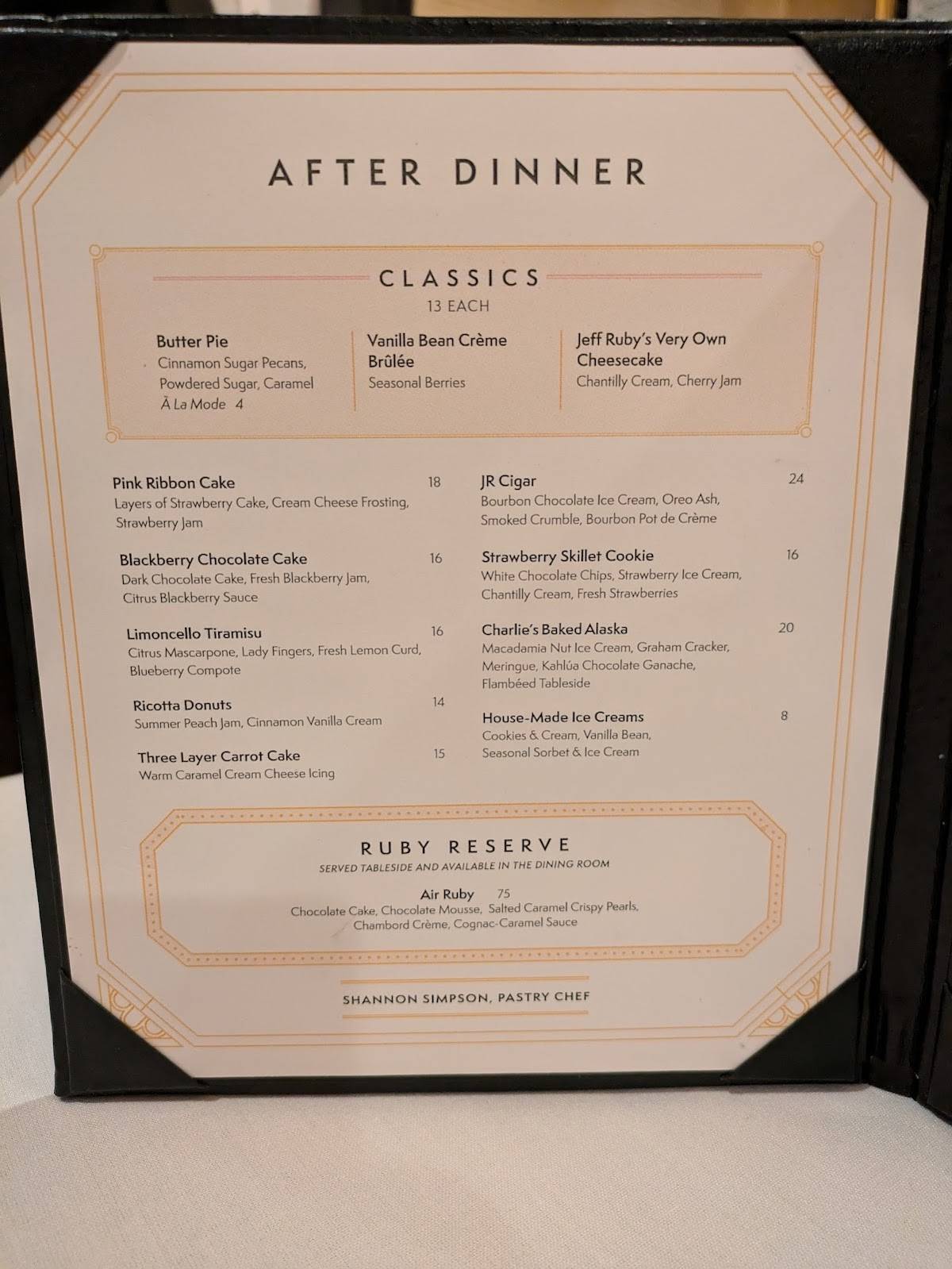 Jeff ruby menu discount