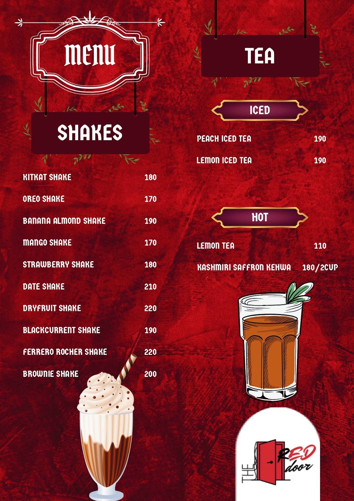 The Red Door menu