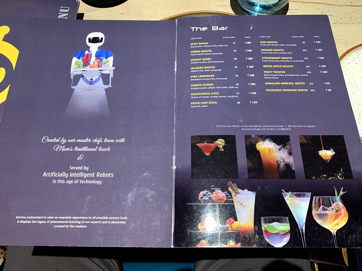 The Robot Restaurant: India's first AI Based Robotic Restaurant menu