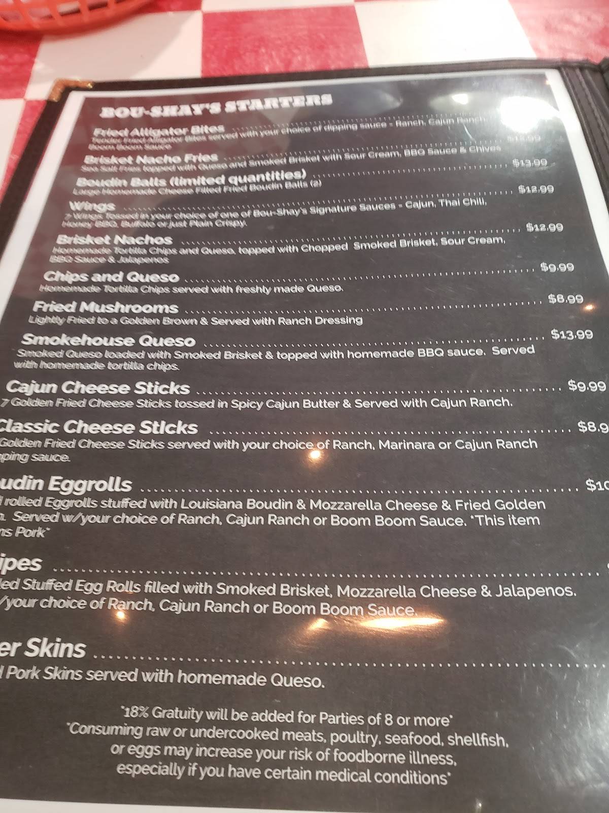 Menu at The Rusty Hook Bar & Grill, Bacliff