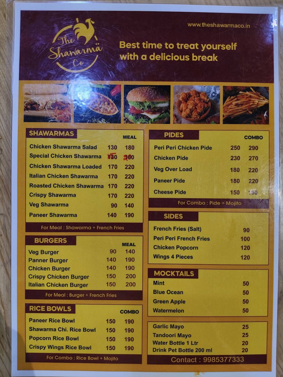 The Shawarma Co menu