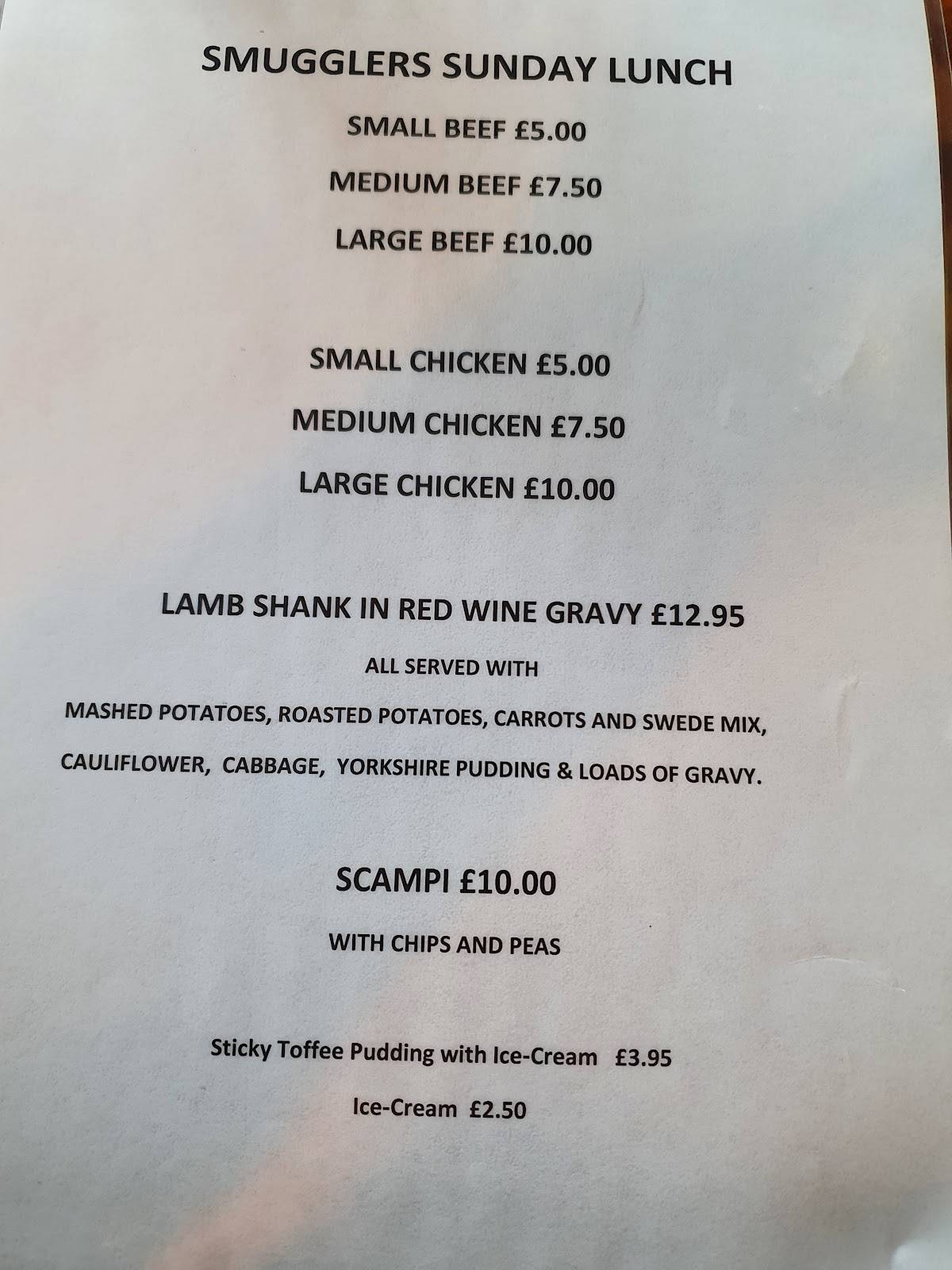 Menu at The Smugglers pub & bar, Cleethorpes