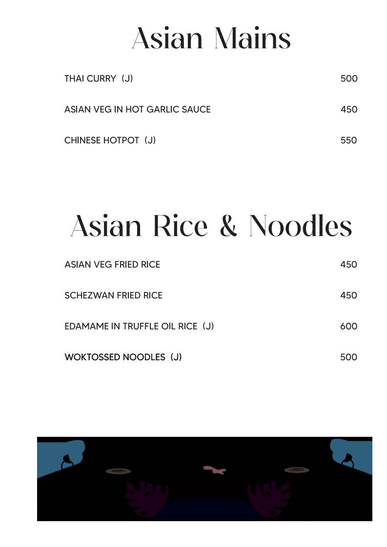 The Starry Foliage menu