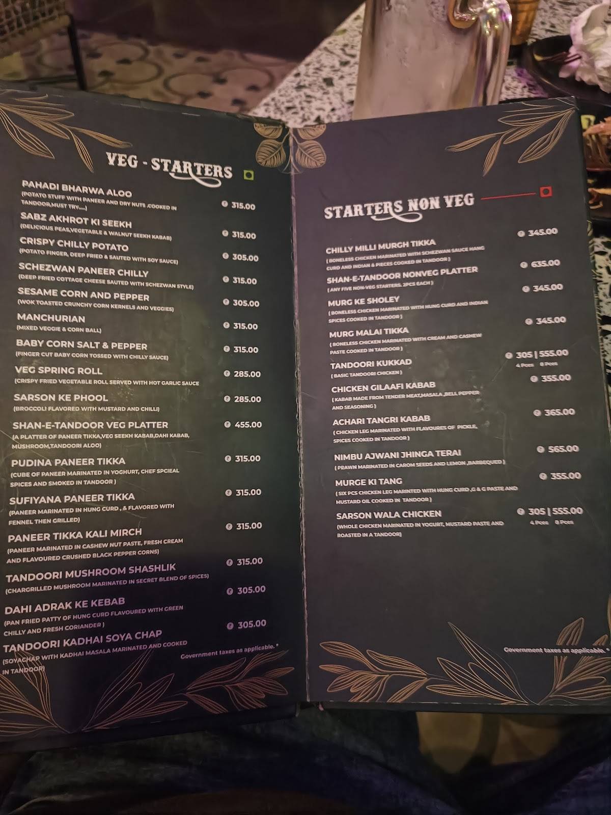 The Terai Restaurant, Banquet Hall & Rooftop Bar menu