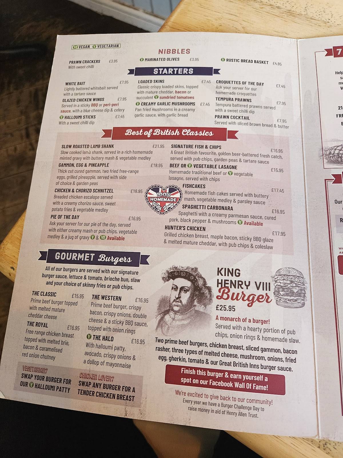 Menu at The Three Trees pub & bar, Emerson Valley