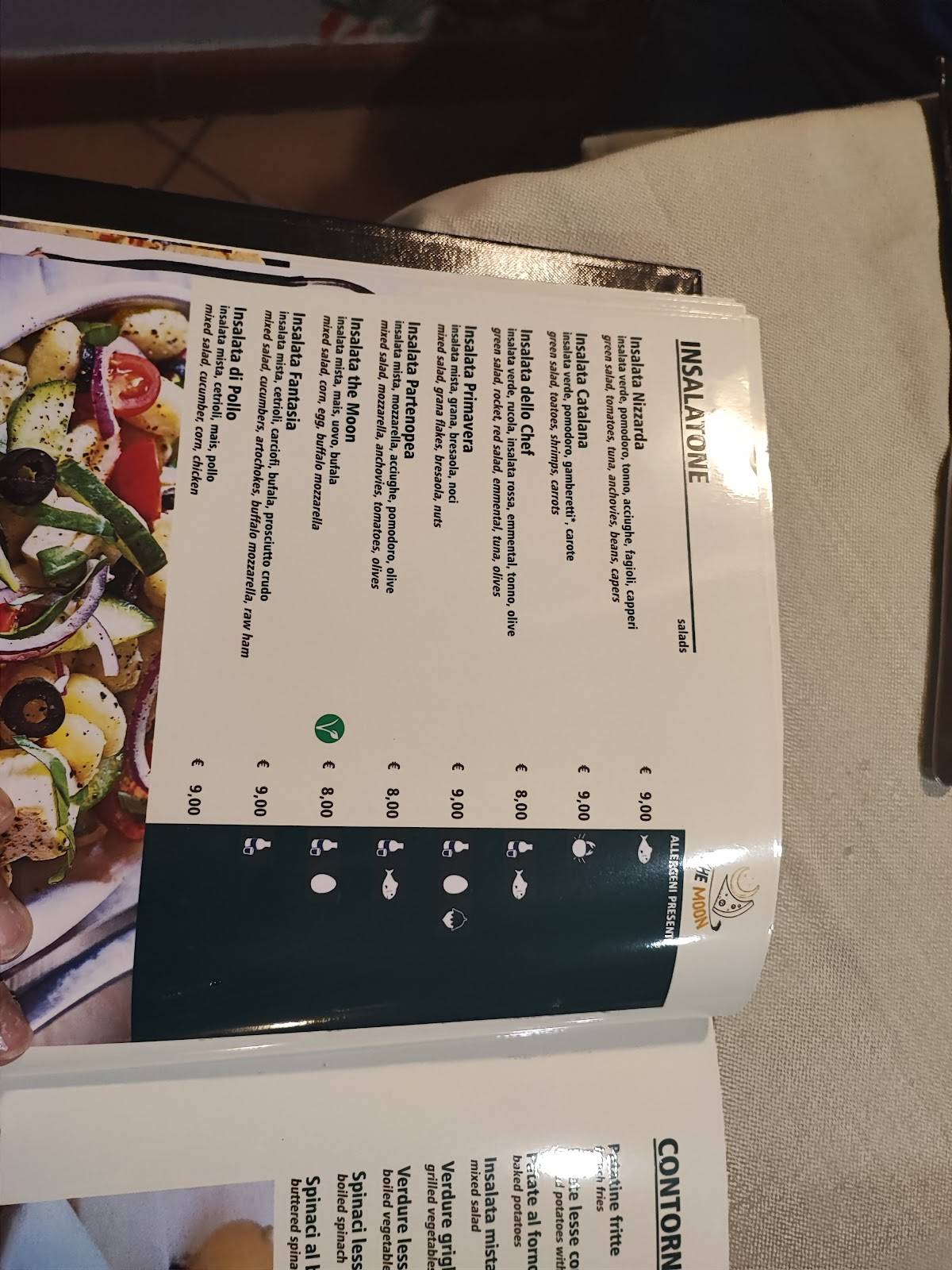 Menu di The moon ristorante,pizzeria 