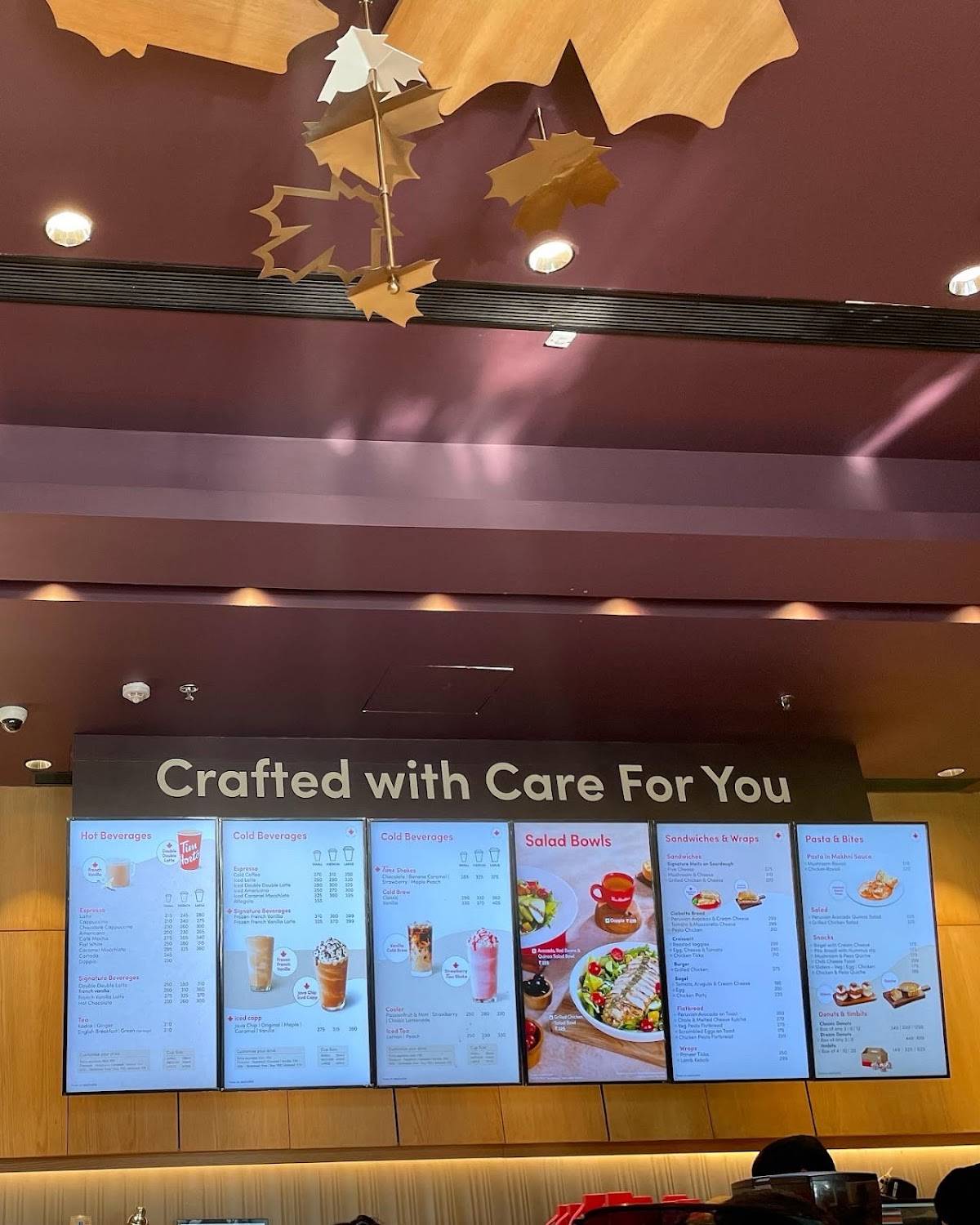Tim Hortons menu