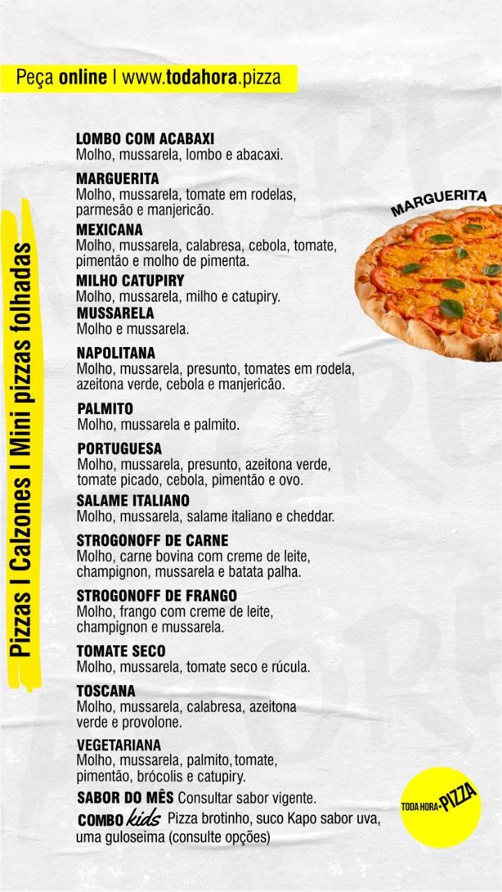 Toda Hora Pizza cardápio